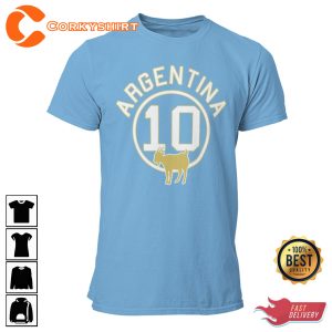 Argentina Futbol Goat 10 World Cup Shirt