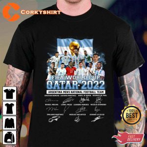 Proud Argentina 2022 National Team Signatures Gift For Agentina Fans T-Shirt