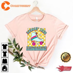 Rollin Into Kindergarten Skating Girls School T-shirt Design