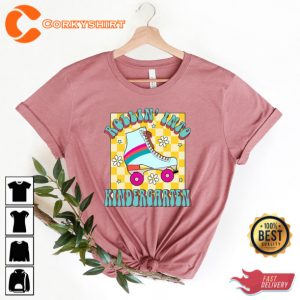 Rollin Into Kindergarten Skating Girls School T-shirt Design