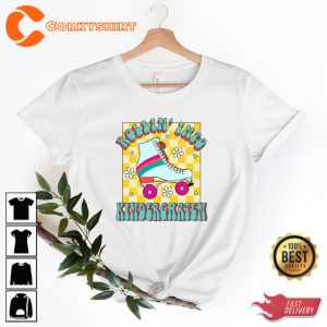 Rollin Into Kindergarten Skating Girls School T-shirt Design