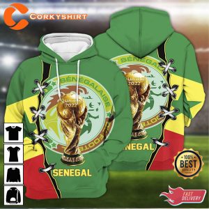 Senegal Flag National Soccer Team Qatar World Cup 2022 3D Hoodie