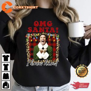 Omg Santa I Know Him Elf Christmas T-shirt Design