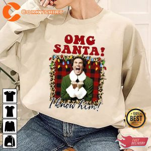 Omg Santa I Know Him Elf Christmas T-shirt Design