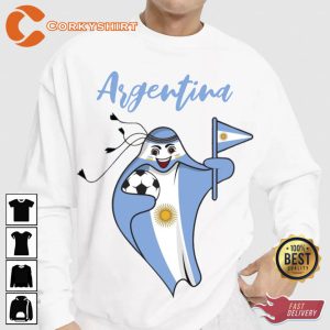 Qatar 2022 World Cup Mascot Argentina Flag T-shirt Design