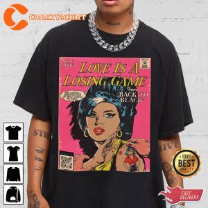 Amy Winehouse Love Is A Losing Game Comic Art Book Retro T-Shirt