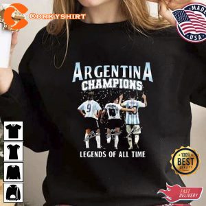 Argentina Champions Legends Of All Time Signatures T-shirt