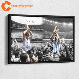 Argentina Heroes Maradona and Messi World Cup Poster