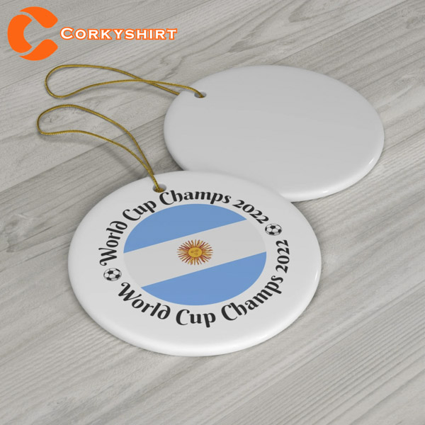 Argentina World Cup Champs 2022 Messi Ornament