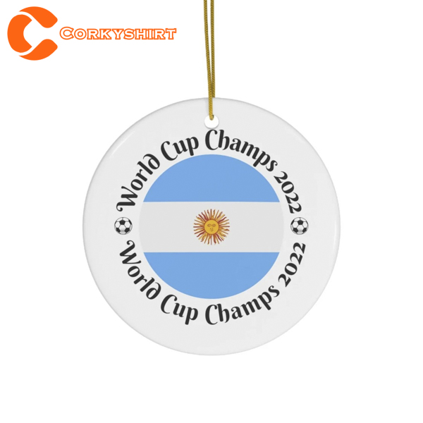 Argentina World Cup Champs 2022 Messi Ornament