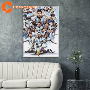 Argentina's World Cup Glory Champion Lionel Messi Poster Wall Art