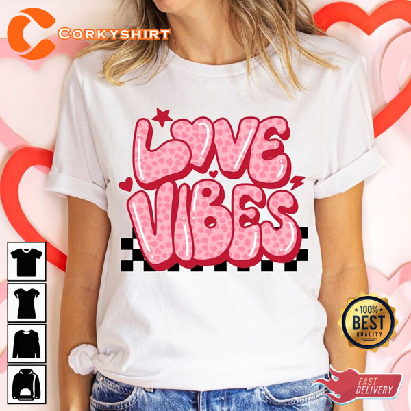Best Friends Funny Valentine’s Day Retro Love Vibes Shirt