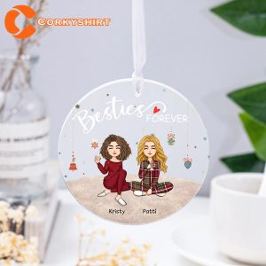 Besties Forever Personalized Circle Acrylic Ornament
