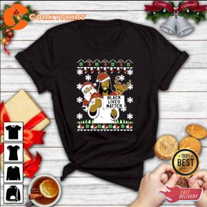 Black Lives Matter Reindeer Santa Ugly Christmas T-Shirt Sweatshirt Hoodie