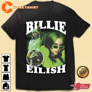Black Top Big T shirt Billie Eilish Vintage Bootleg Shirt