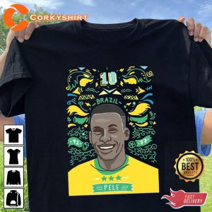 Brazil Pele Legend Soccer Pele Brasil Unisex Printed T-Shirt