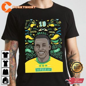 Brazil Pele Legend Soccer Pele Brasil Unisex Printed T-Shirt