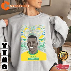 Brazil Pele Legend Soccer Pele Brasil Unisex Printed T-Shirt