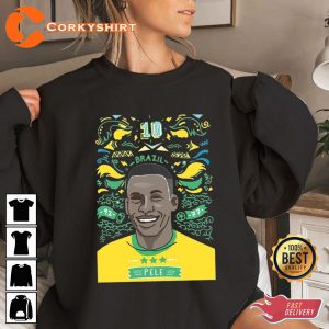 Brazil Pele Legend Soccer Pele Brasil Unisex Printed T-Shirt