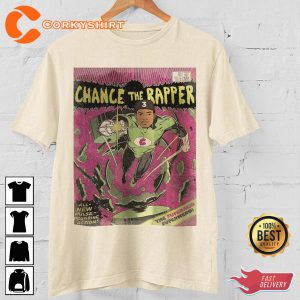 Chance The Rapper Comic Art Book Retro Vintage 90s Printed T-Shirt
