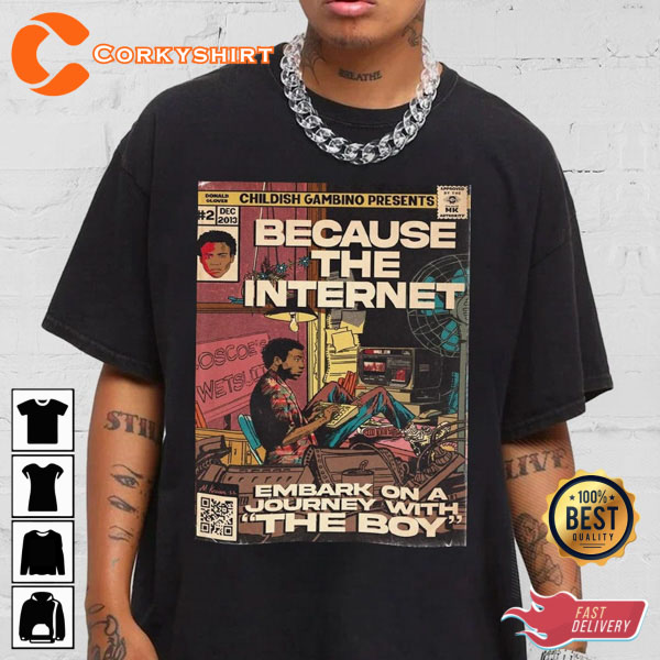 Childish Gambino Because The Internet Comic Art Book Retro T-Shirt