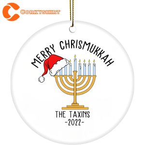 Christmas Hanukkah Personalized Chrismukkah Ornament