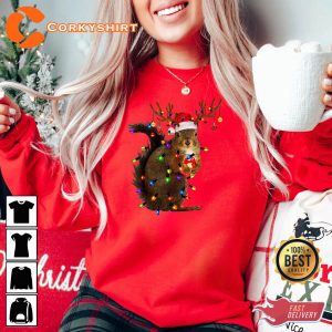 Christmas Squirrel Lights Funny Xmas Holiday Sweatshirt