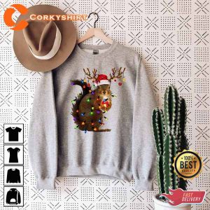 Christmas Squirrel Lights Funny Xmas Holiday Sweatshirt