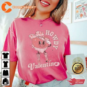Comfort Colors Vintage Howdy Valentine Retro Cowboy Heart T-Shirt