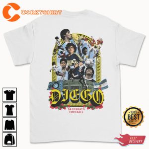 Diego Maradona Tribute Argentina Gift for Football Lovers T-Shirt