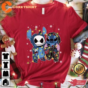 Disney Stitch Jack Skellington Nightmare Before Christmas T-shirt