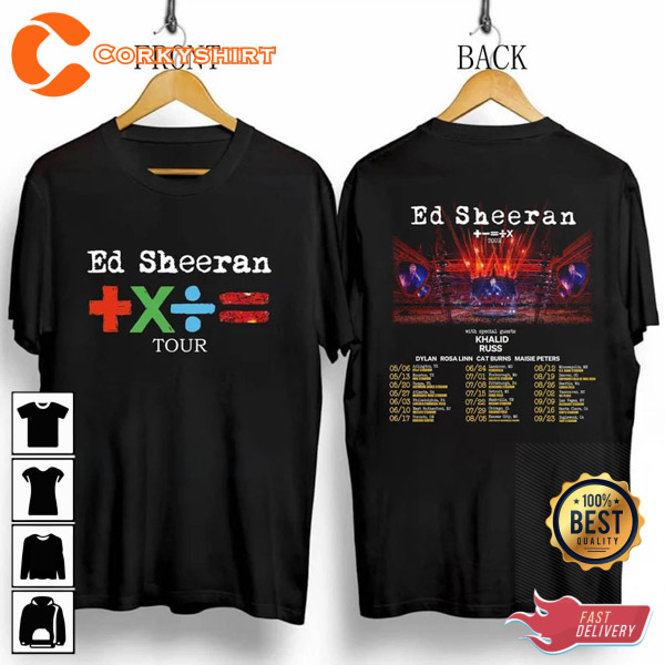 Ed Sheeran Mathematics Tour 2023 Ed Sheeran Concert T-Shirt Design