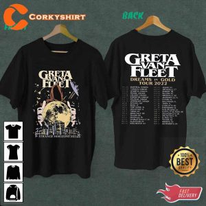 Greta Van Fleet Dreams In Gold Tour 2023 T-Shirt Design