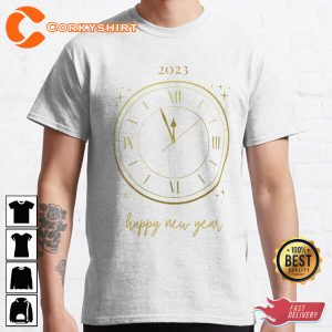 Happy New Year New Years Clock Countdown Graphic Shirt