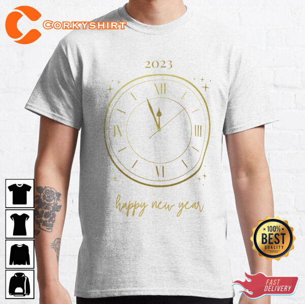 Happy New Year New Years Clock Countdown Graphic Shirt