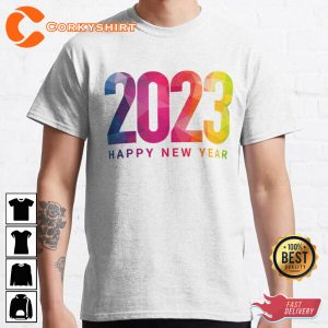 Happy New Year New Years Colorful Graphic Shirt Print