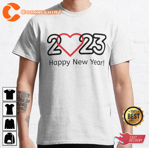 Happy New Year New Years Holiday Party Heart Unisex Shirt