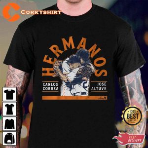 Hermanos Carlos Correa Jose Altuve Hugging T-shirt Design