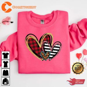 Leopard Love Heart Happy Valentine's Day Sweatshirt