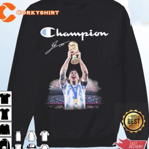 Lionel Messi Argentina Champion FIFA World Cup 2022 Signature T-shirt