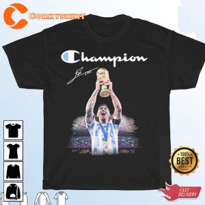 Lionel Messi Argentina Champion FIFA World Cup 2022 Signature T-shirt