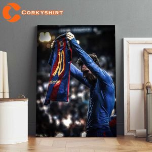 Lionel Messi Barcelona Goal Argentina GOAT Canvas Wall Art Poster Print