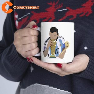 Lionel Messi Kissing World Cup Trophy Coffee Mug