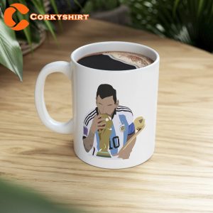 Lionel Messi Kissing World Cup Trophy Coffee Mug