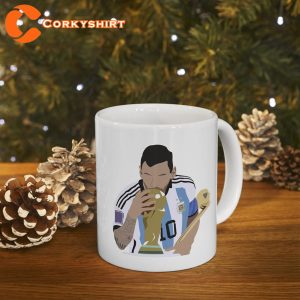 Lionel Messi Kissing World Cup Trophy Coffee Mug