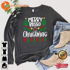 Merry Blessed and Christmas Xmas Holiday Winter Crewneck Sweatshirt