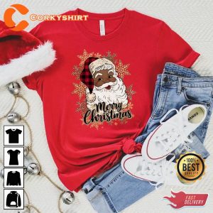 Merry Christmas Black Santa Funny Winter Santa T-Shirt