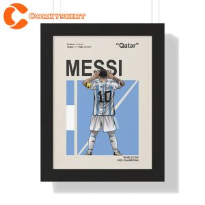 Messi 2022 World Cup Champions Argentina Poster Wall Art