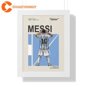 Messi 2022 World Cup Champions Argentina Poster Wall Art