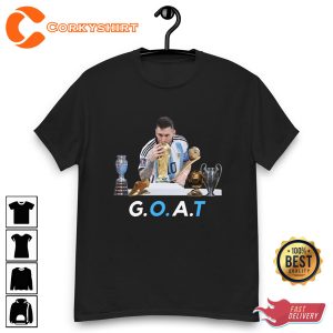 Messi G O A T Argentina Champions of the world Qatar 2022 T-shirt